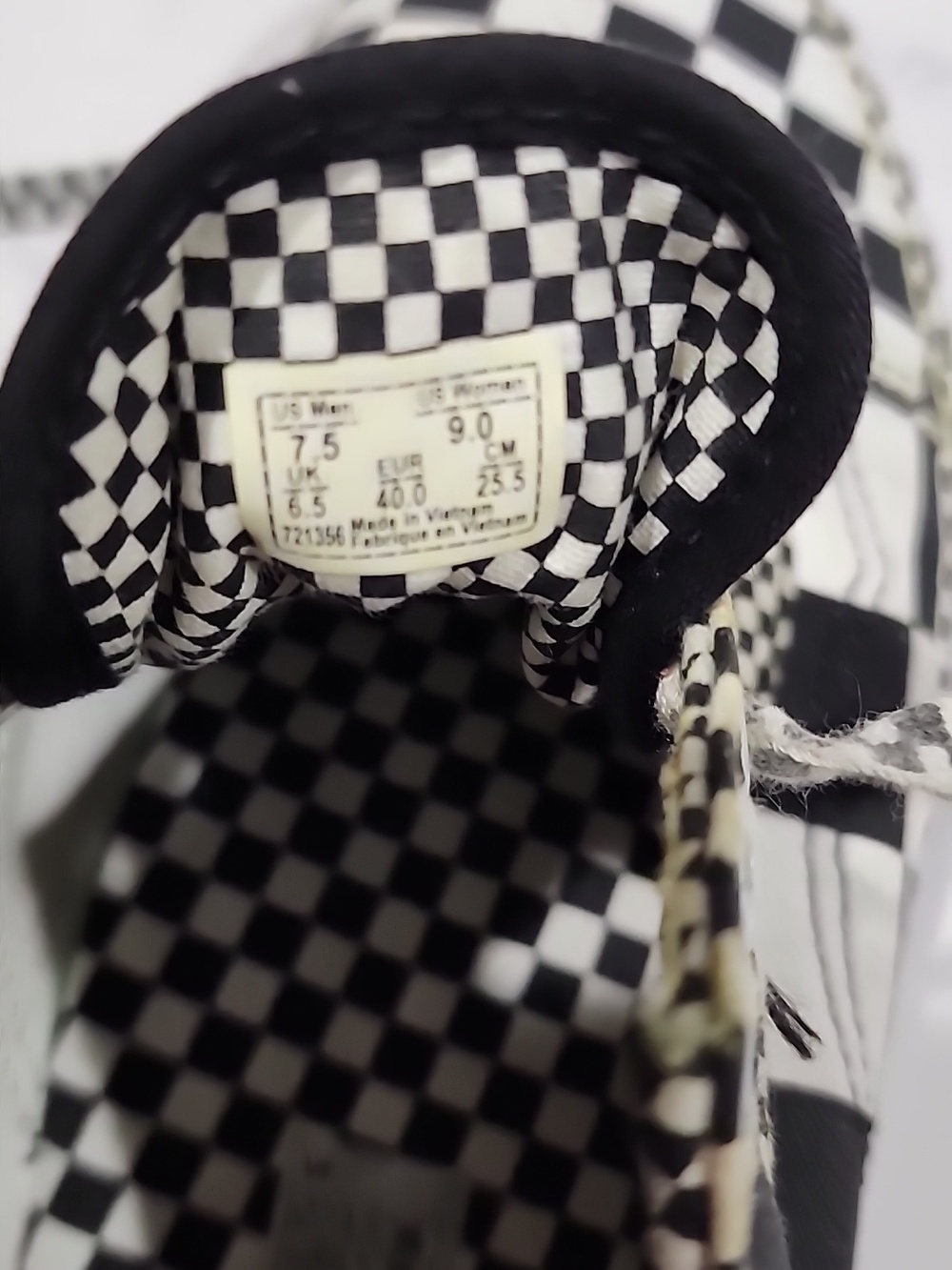 Vans Checkered Black and White Sneakers - Picture 7 of 7